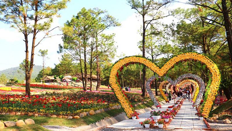 vườn hoa hồ Yên Trung