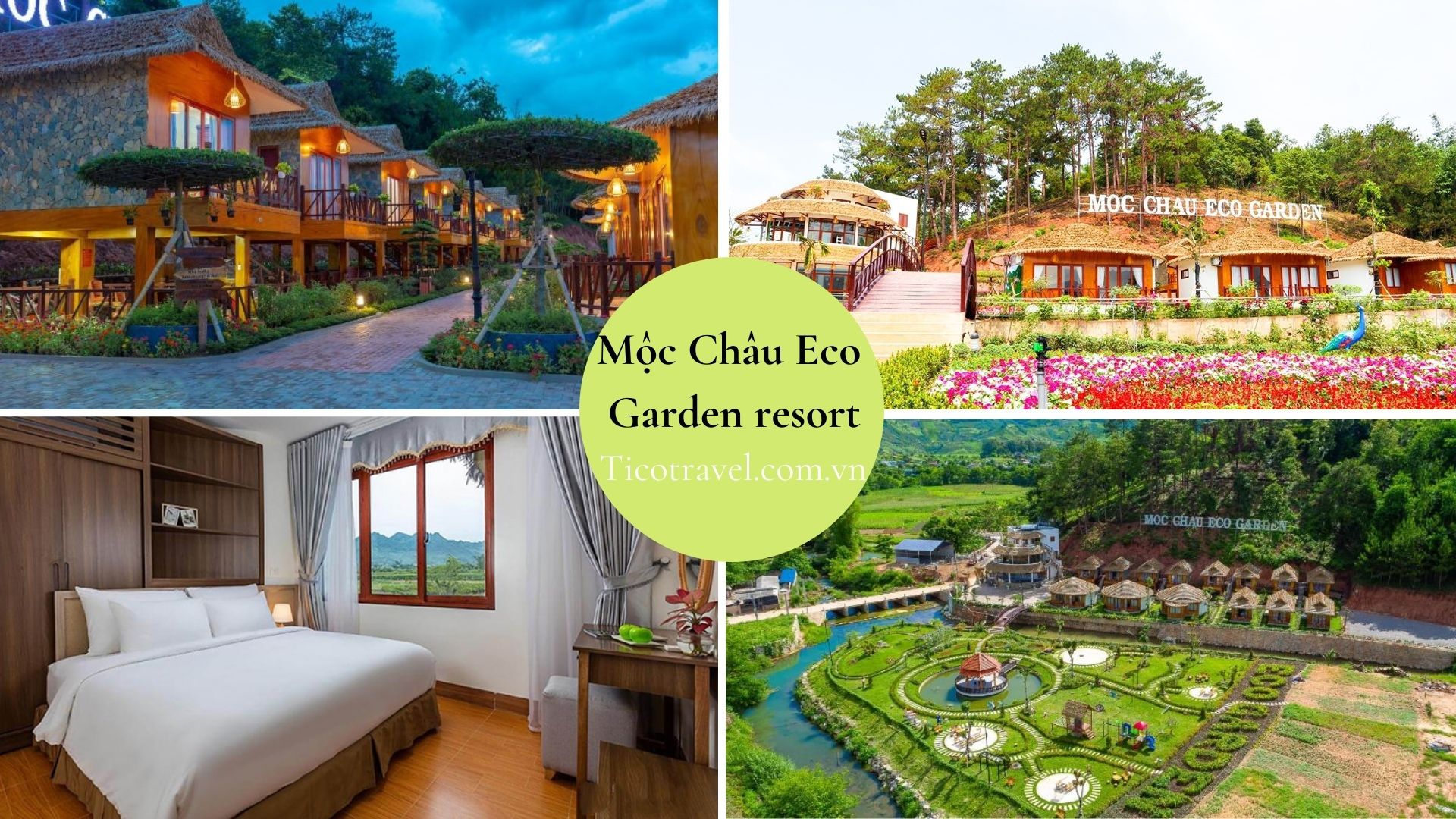 Mộc Châu Eco Garden resort Top 10 resort Mộc Châu giá rẻ view núi rừng thơ mộng không thể bỏ lỡ