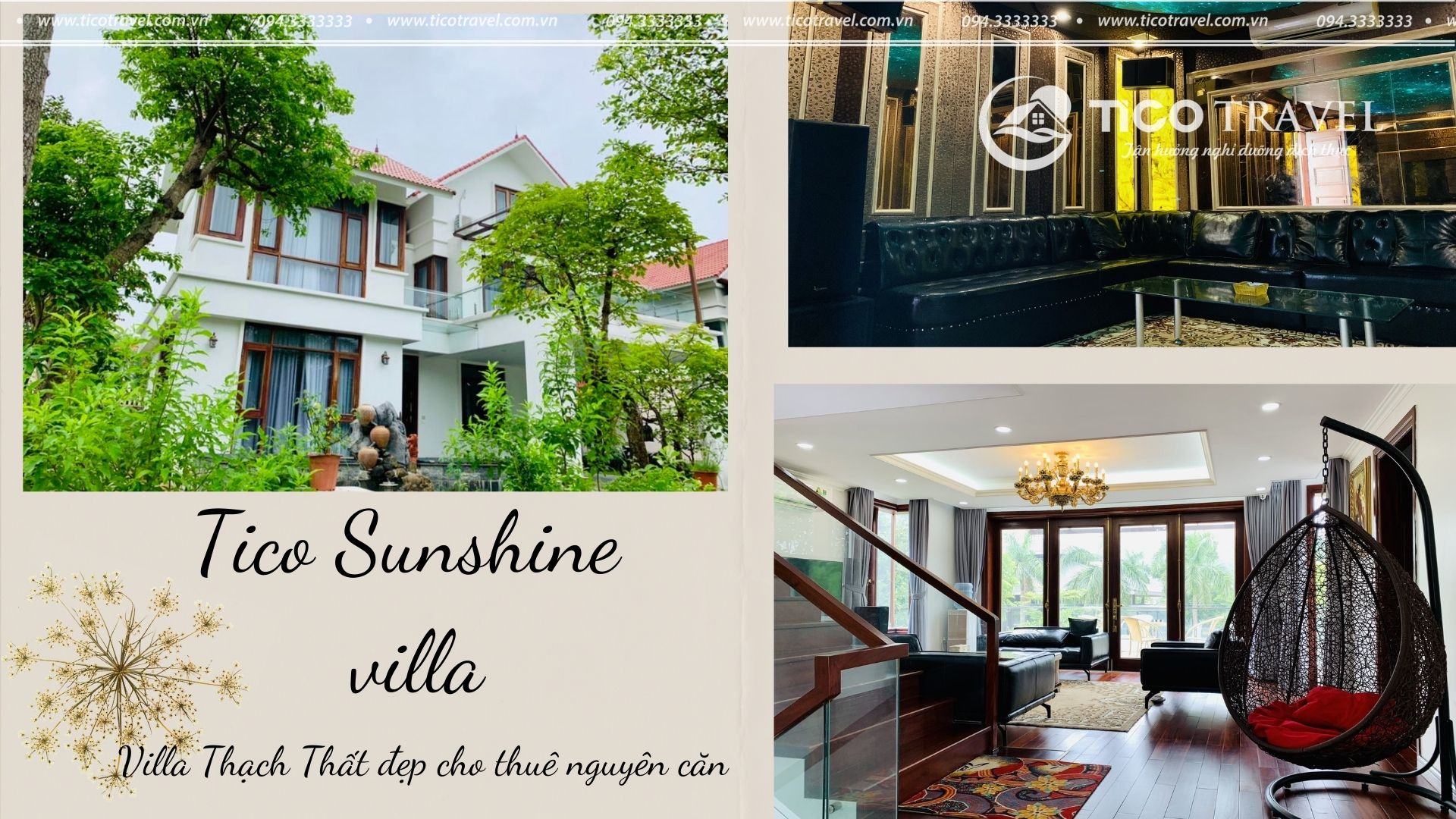 Tico Sunshine - villa quanh Hà Nội có hồ bơi