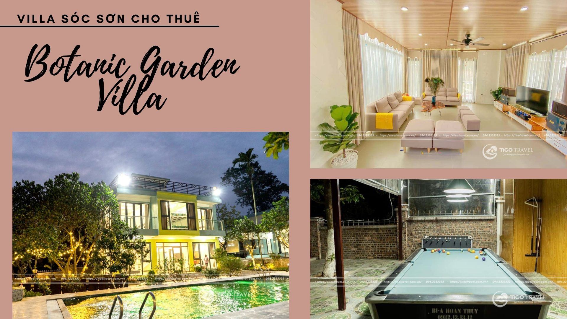 Botanic Garden Villa - Villa Sóc Sơn có hồ bơi