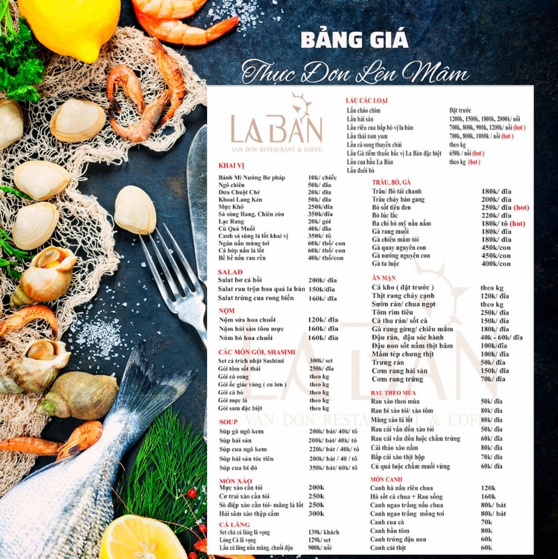 Nhà hàng La Bàn Vân Đồn - Đặc sắc ẩm thực Quảng Ninh