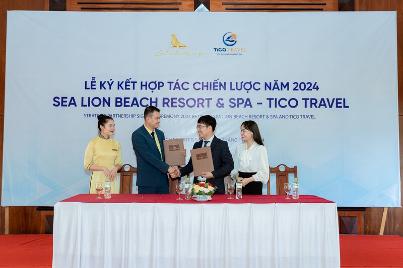 Lễ ký kết hợp tác chiến lược năm 2024 giữa Tico Travel và Sea Lion Beach Resort & Spa