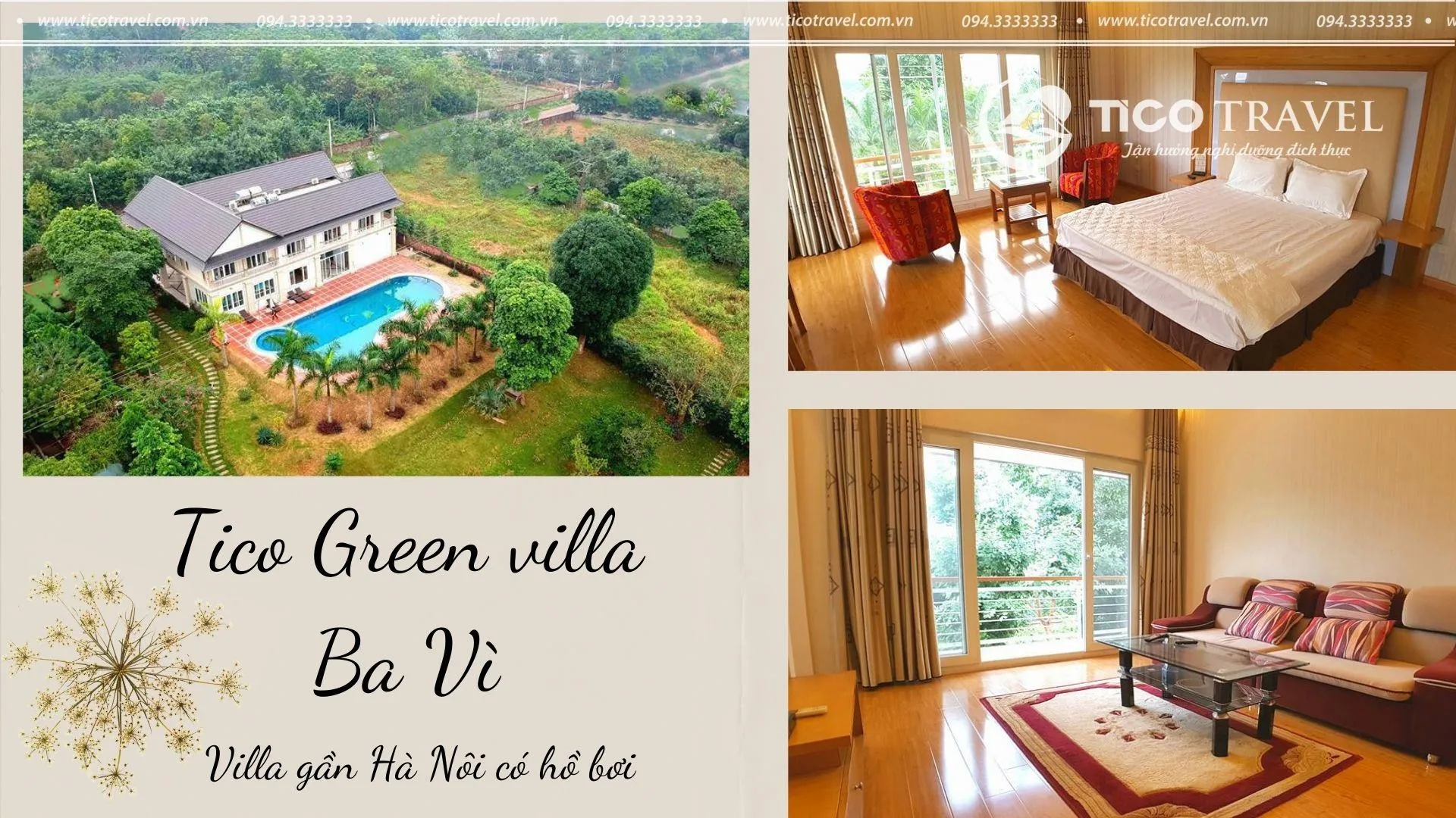 Green villa Ba Vì - Villa quanh Hà Nội giá rẻ có hồ bơi