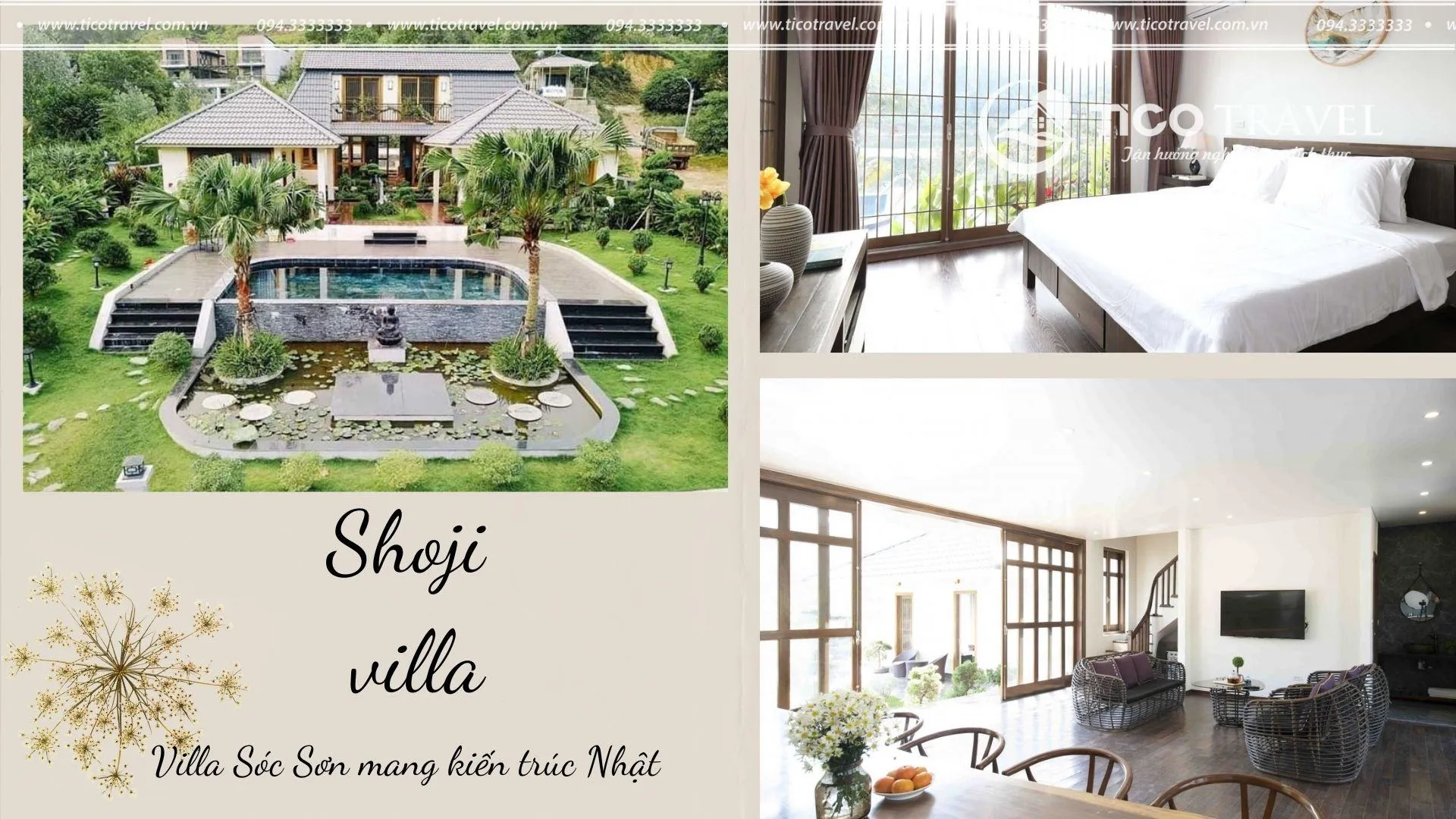 Shoji villa - Villa quanh Hà Nội có hồ bơi riêng