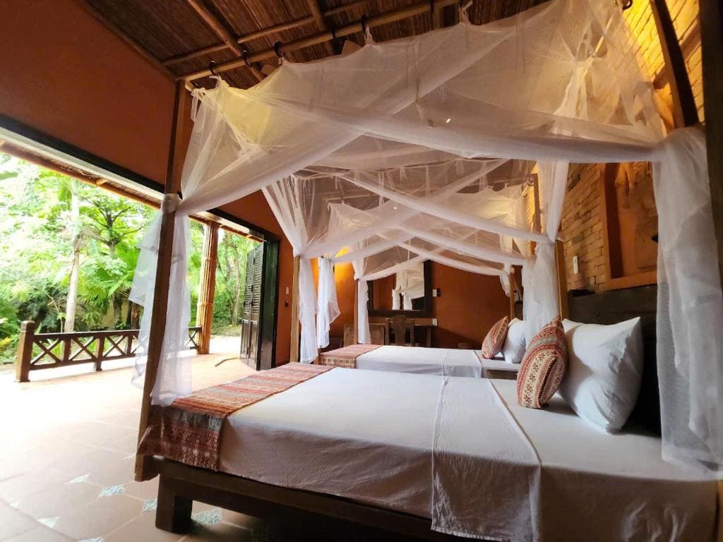 Phòng nghỉ mộc mạc, giản dị nhưng cực kỳ ấm cúng