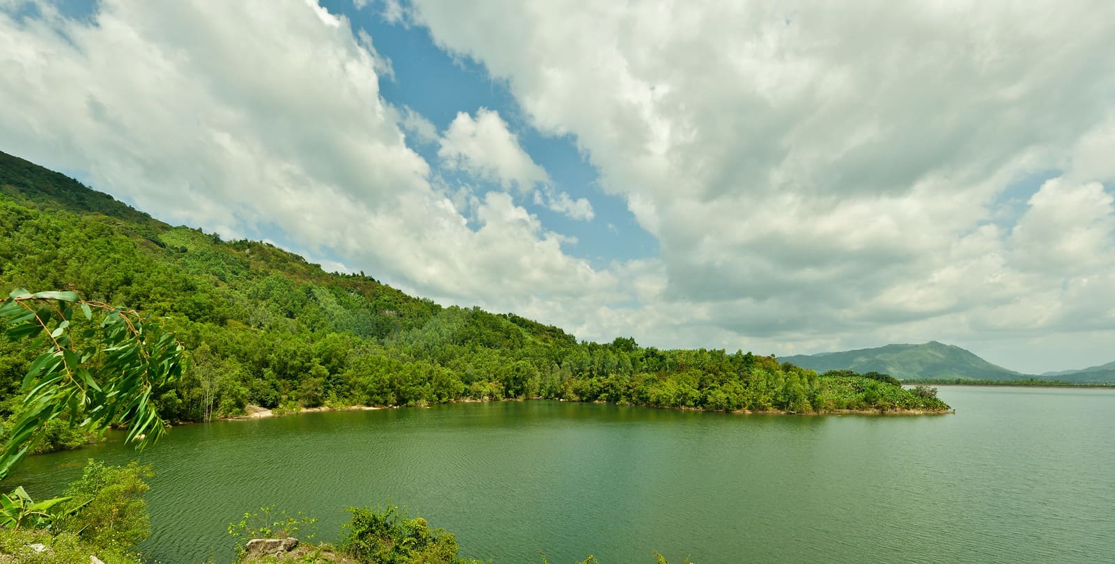 Thiên nhiên xanh mát xung quanh hồ